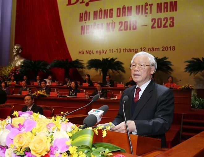 Tổng Bí thư, Chủ tịch nước Nguyễn Phú Trọng phát biểu chỉ đạo Đại hội. (Ảnh: Trí Dũng/TTXVN)