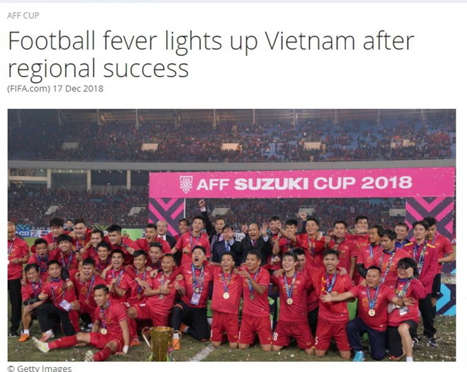 FIFA ca ngợi tuyển Việt Nam.