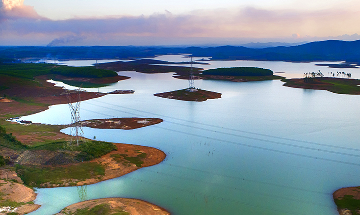 Mực nước trên hồ An Mã đang xuống thấp, ảnh hưởng đến sản xuất nông nghiệp của huyện Lệ Thủy