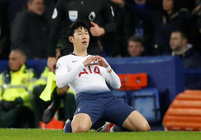 Son Heung Min tỏa sáng với 2 bàn thắng và 2 pha kiến tạo giúp Tottenham đá bại Everton 6-2 - Ảnh: REUTERS