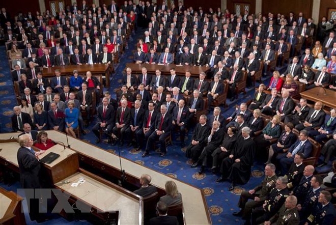 Các nghị sỹ tại phiên họp Quốc hội Mỹ ở Washington DC. (Ảnh: AFP/TTXVN)