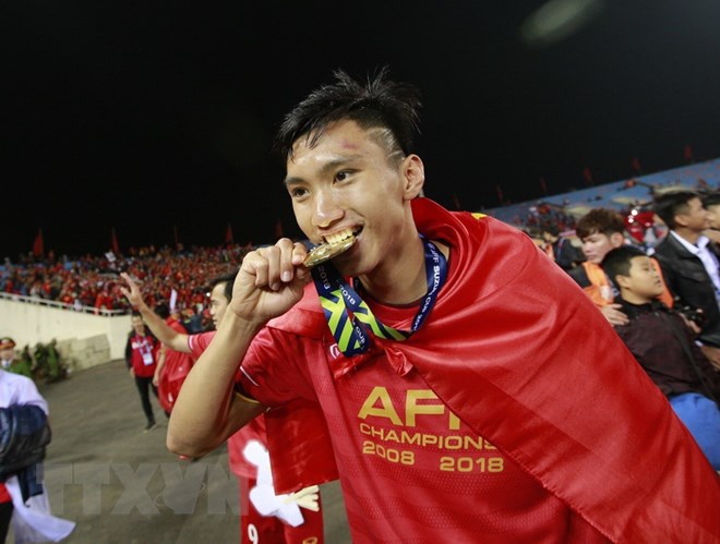 Đoàn Văn Hậu là cầu thủ trẻ thứ 3 tại Asian Cup 2019. (Ảnh: Trọng Đạt/TTXVN)