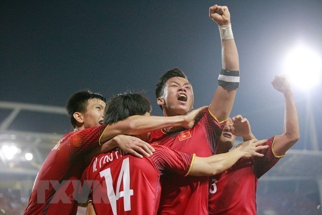Việt Nam là đội tuyển trẻ nhất ở Asian Cup 2019. (Ảnh: Trọng Đạt/TTXVN)