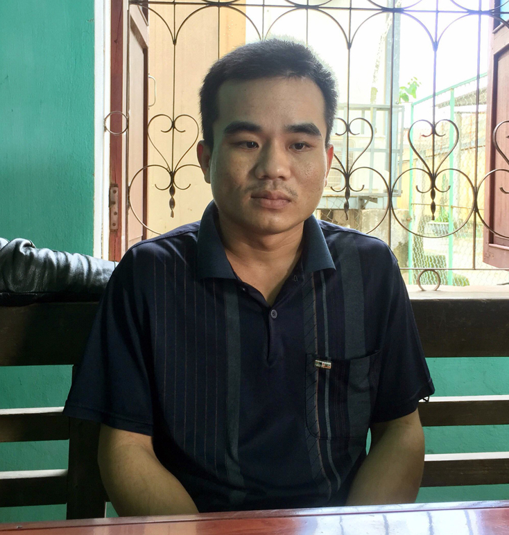Đối tượng Đặng Quang Huy tại cơ quan điều tra.