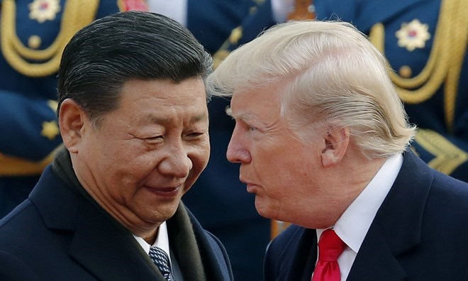 Chủ tịch Trung Quốc Tập Cận Bình và Tổng thống Mỹ Donald Trump. (Nguồn: AP)