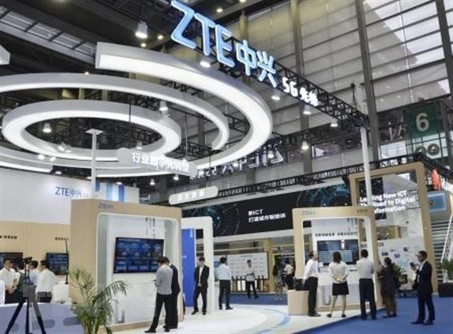 Một gian hàng của ZTE tại Hội chợ công nghệ cao Trung Quốc, Thâm Quyến ngày 14-11-2018. (Ảnh: Kyodo/ TTXVN)