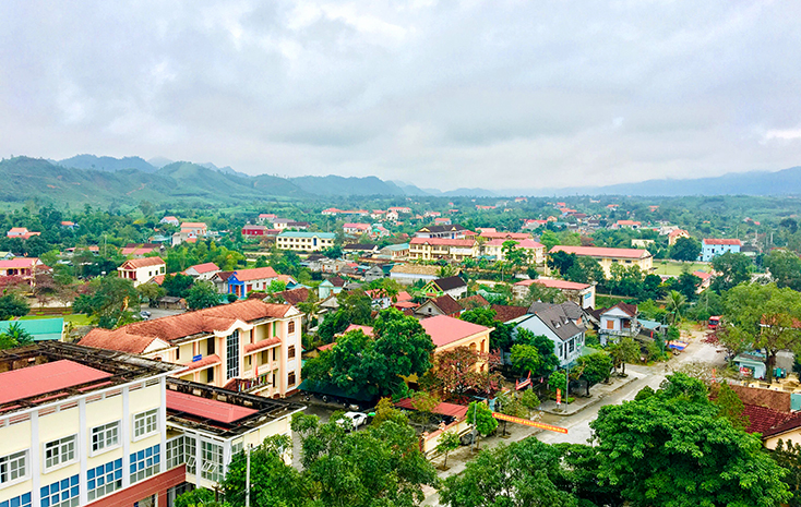 Bộ mặt đô thị ở Thị trấn Đồng Lê ngày càng khang trang, hiện đại.