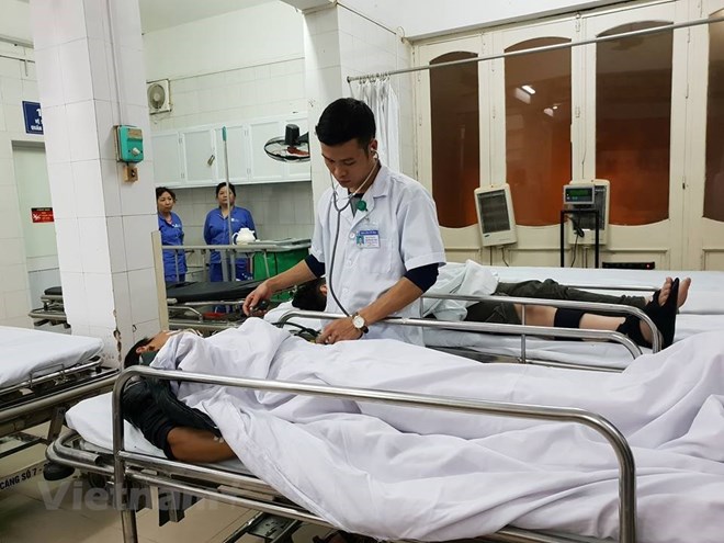 Cấp cứu nhân tại bệnh viện dịp Tết Nguyên đán. (Ảnh: T.G/Vietnam+)