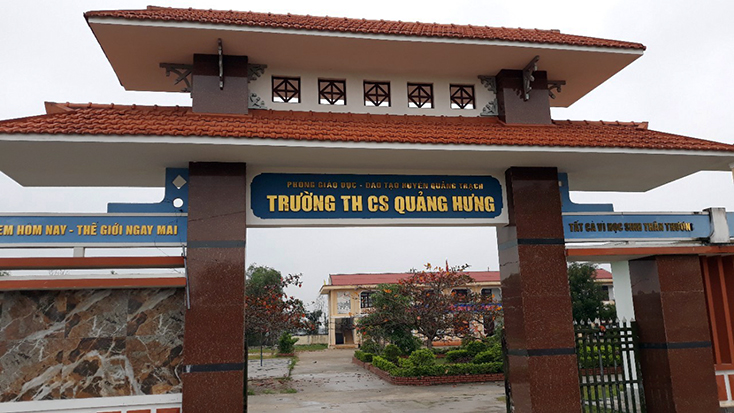 Trường THCS Quảng Hưng (Quảng Trạch) nơi xảy ra nhiều sai phạm trong công tác quản lý tài chính.