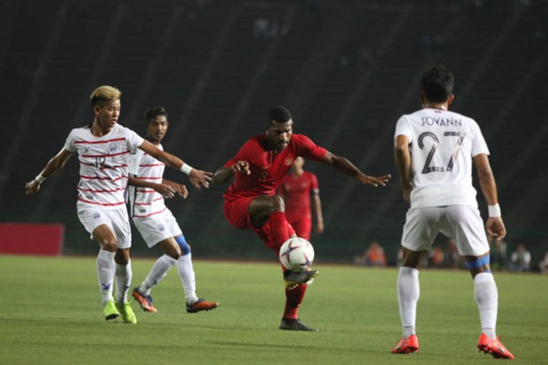  U22 Indonesia (áo đỏ) là đối thủ của U22 Việt Nam ở bán kết.