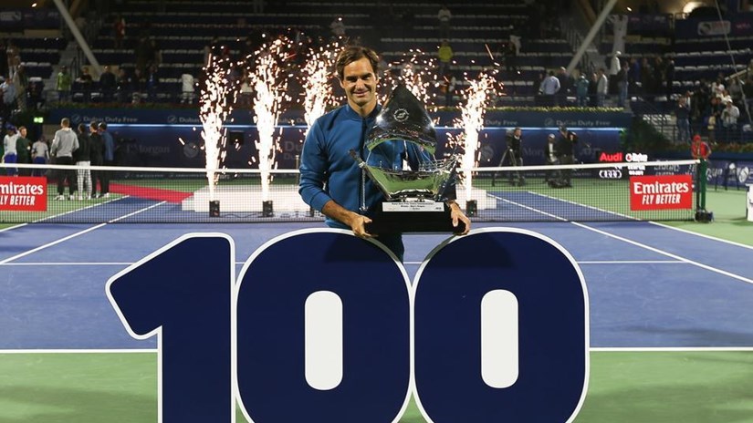   Federer cán mốc 100 danh hiệu ATP. (Nguồn: EPA)