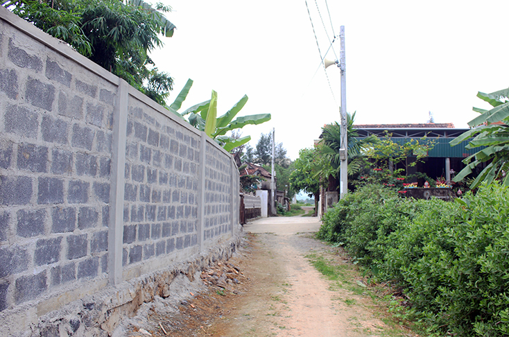 Hệ thống tường rào xây dựng vi phạm quy định pháp luật về lĩnh vực đất đai của gia đình ông Từ Công Việt.