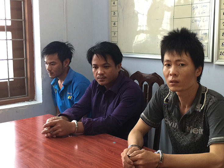 Các đối tượng (từ trái sang) Võ Thái Hội, Nguyễn Văn Hoạt và Nguyễn Thanh Đức.