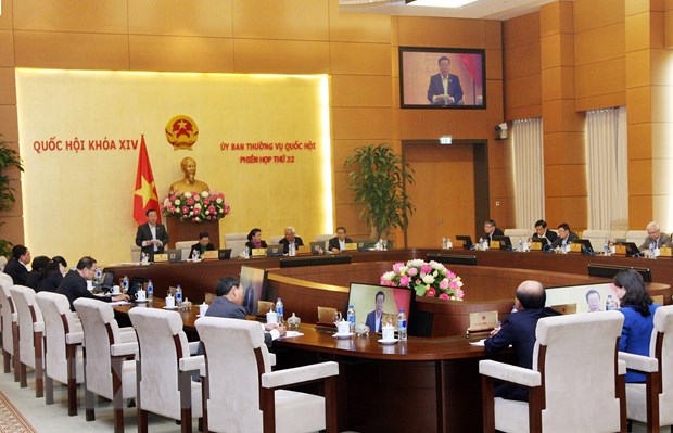 Quang cảnh phiên họp thứ 32 của Ủy ban Thường vụ Quốc hội khóa XIV. (Ảnh: Nguyễn Dân/TTXVN)