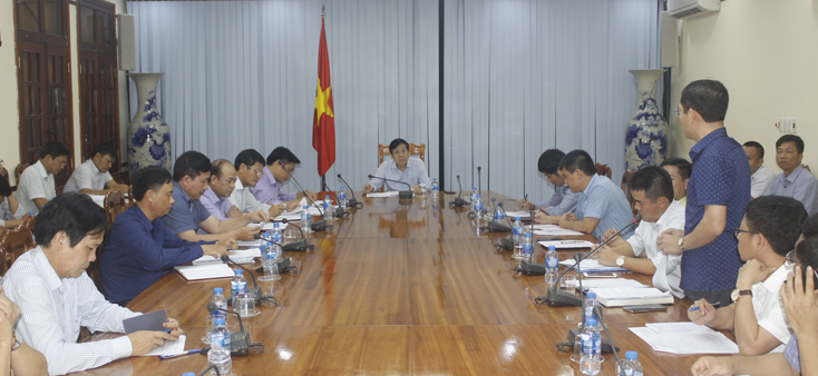  Đồng chí Nguyễn Xuân Quang, Phó Chủ tịch Thường trực UBND tỉnh chủ trì buổi làm việc.