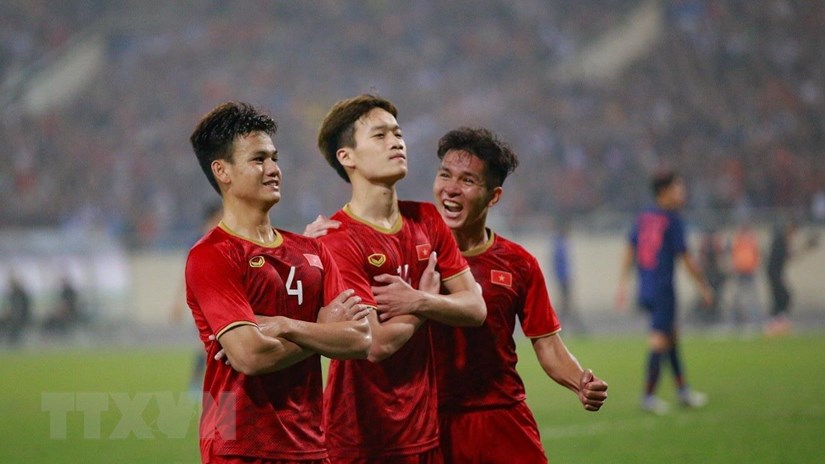   U23 Việt Nam hiên ngang giành vé tham dự vòng chung kết U23 châu Á 2020. (Ảnh: Trọng Đạt/TTXVN)