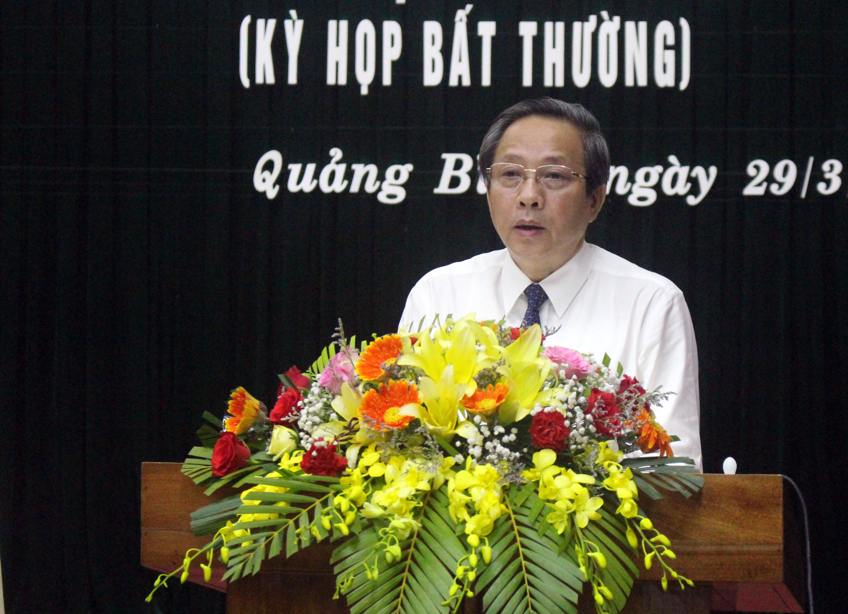 Đồng chí Hoàng Đăng Quang, Bí thư Tỉnh uỷ, Chủ tịch HĐND tỉnh phát biểu bế mạc kỳ họp
