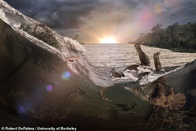  Khoảng 66 triệu năm trước, một sự kiện kinh hoàng đã xảy ra tại vùng bãi bồi ở Bắc Dakota (Mỹ). (Nguồn: dailymail.co.uk)