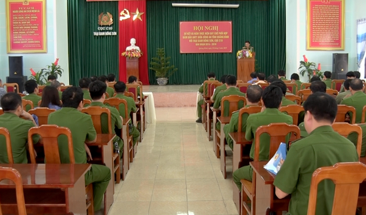 Hội nghị sơ kết 5 năm thực hiện quy chế phối hợp bảo đảm ANTT giữa Công an tỉnh và Trại giam Đồng Sơn.