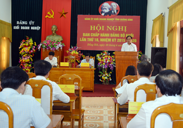 Đồng chí Nguyễn Quang Năm, Bí thư Đảng ủy Khối Doanh nghiệp tỉnh quán triệt các nhiệm vụ thực hiện trong thời gian tới