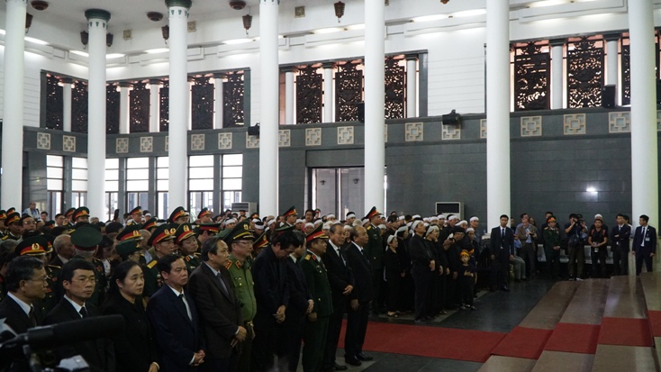 Các đồng chí lãnh đạo Đảng, Nhà nước, Chính phủ tổ chức và gia quyến tại Lễ truy điệu đồng chí Trung tướng Đồng Sỹ Nguyên