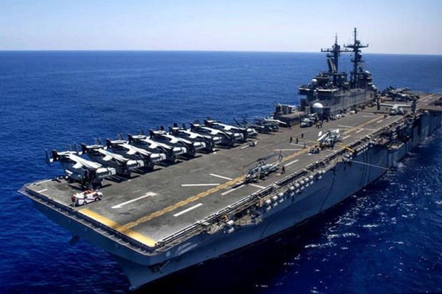 Tàu tấn công đổ bộ USS Wasp của Mỹ. (Nguồn: USMC)