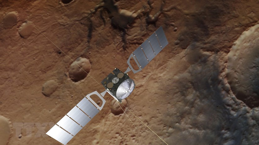   Hình ảnh bề mặt Sao Hỏa được chụp bởi thiết bị radar có độ phân giải cao của tàu vũ trụ Mars Express. (Ảnh: AFP/ TTXVN)