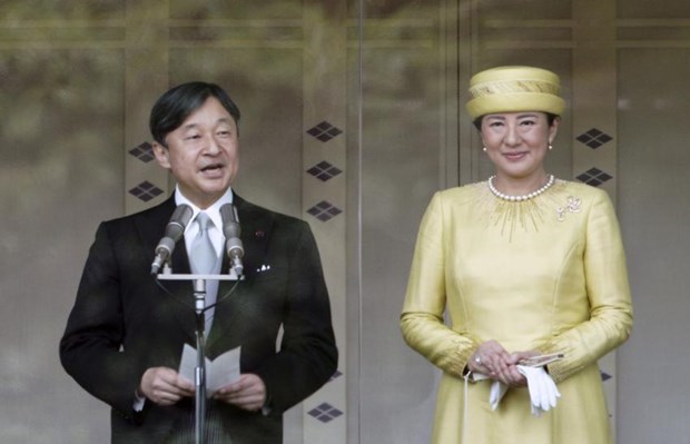Nhật hoàng Naruhito và Hoàng hậu Masako lần đầu tiên xuất hiện trước công chúng trong ngày 4-5 (Nguồn: JT)