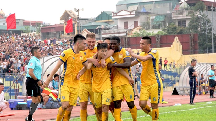   Thanh Hóa thắng đậm Hà Nội FC. (Ảnh: Trịnh Duy Hưng/TTXVN)