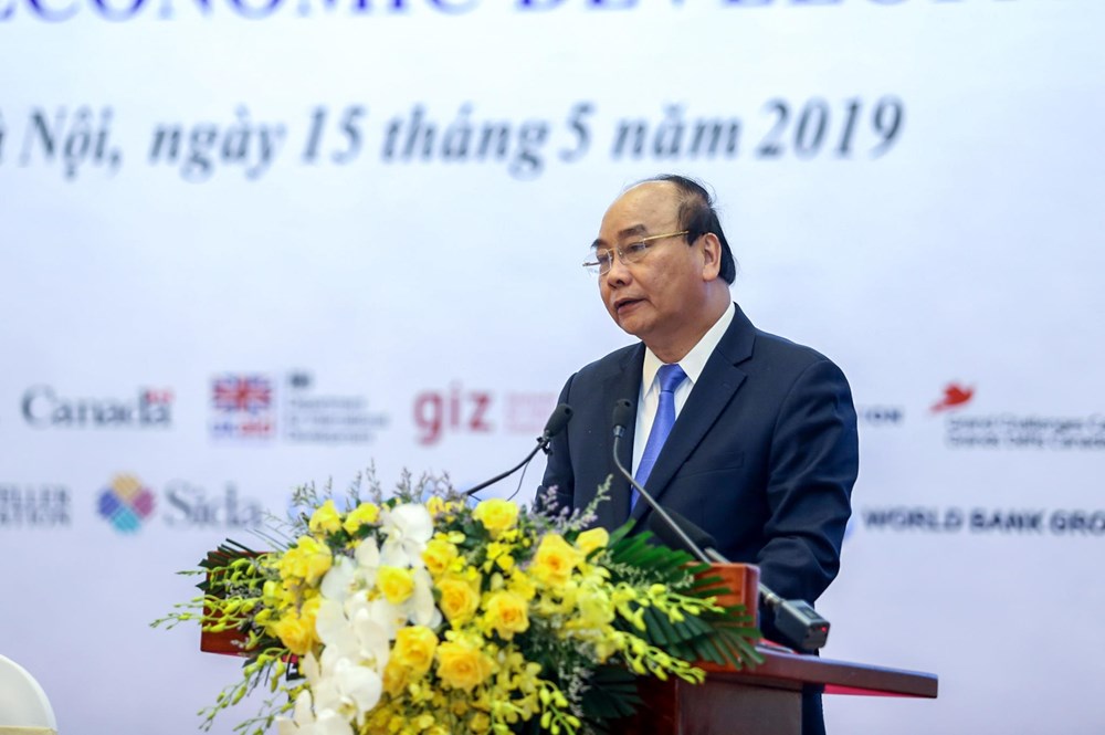   Thủ tướng Nguyễn Xuân Phúc phát biểu tại Hội nghị. (Ảnh: Minh Sơn/Vietnam+)
