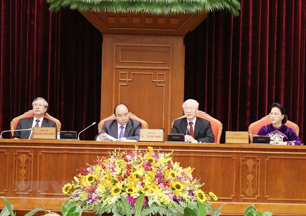 Tổng Bí thư, Chủ tịch nước Nguyễn Phú Trọng chủ trì và phát biểu khai mạc Hội nghị. (Ảnh: Trí Dũng/TTXVN)
