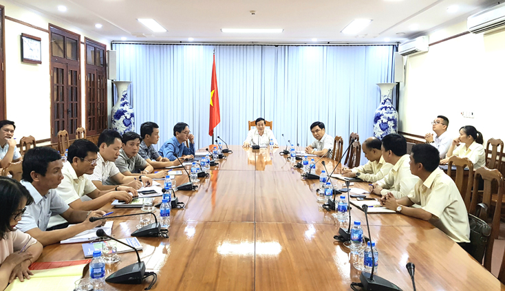 Đồng chí Nguyễn Xuân Quang, Phó Chủ tịch Thường trực UBND tỉnh chủ trì buổi làm việc.