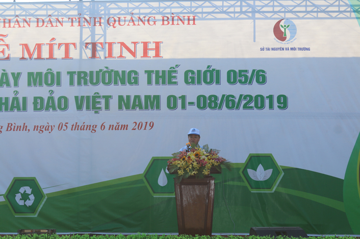 Đồng chí Lê Minh Ngân, Phó Chủ tịch UBND tỉnh phát biểu tại buổi lễ.