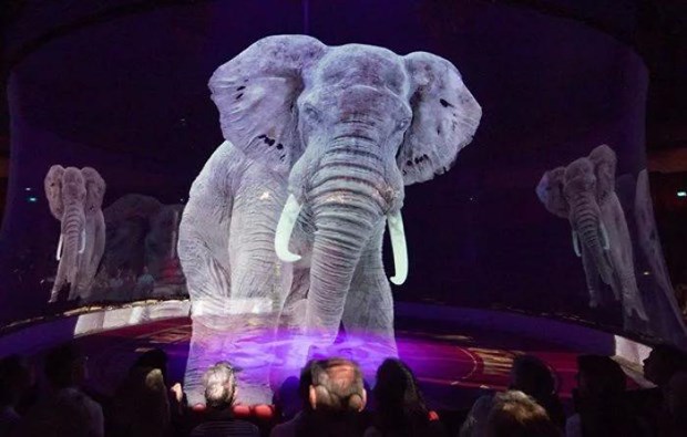 Circus Roncalli trở thành gánh xiếc đầu tiên trên thế giới sử dụng hình chiếu 3D thay cho động vật thật.(Ảnh: 9GAG)