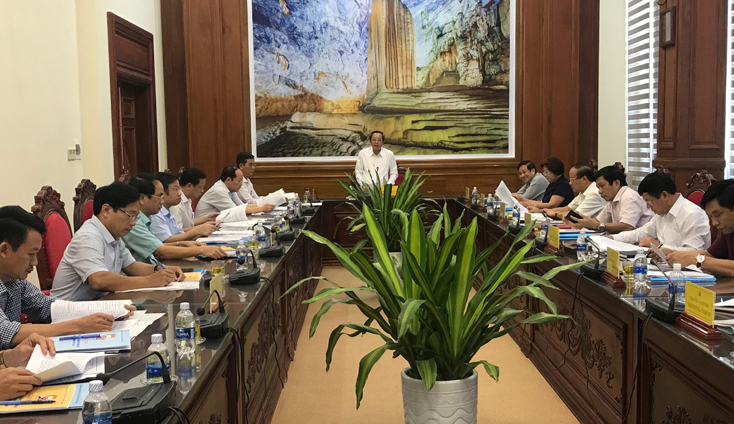 Đồng chí Bí thư Tỉnh ủy Hoàng Đăng Quang phát biểu kết luận buổi lam việc 