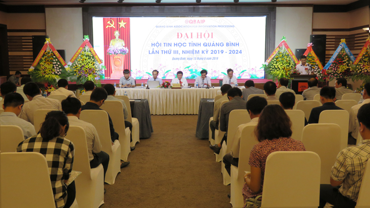 Toàn cảnh Đại hội lần thứ 3, nhiệm kỳ 2019-2024 Hội Tin học Quảng Bình.