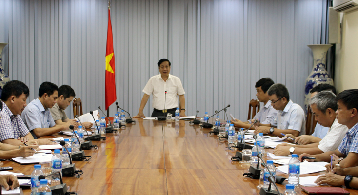 Đồng chí Nguyễn Xuân Quang, Phó Chủ tịch Thường trực UBND tỉnh phát biểu kết luận buổi làm việc.