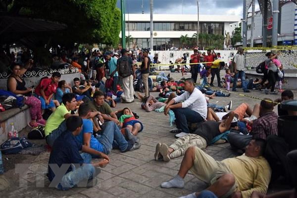 Người di cư trong hành trình tới Mỹ tại Tapachula, bang Chiapas, Mexico. (Nguồn: AFP/TTXVN)