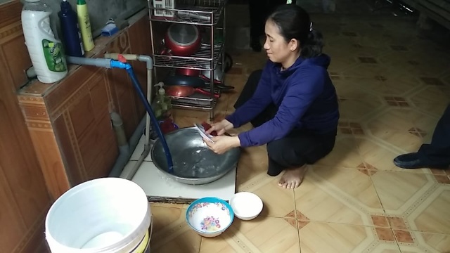 Hộ Trương Thị Hiền ở Bảo Ninh đã có nước máy sạch để dùng nhờ nguồn vốn 20 triệu từ NHCSXH