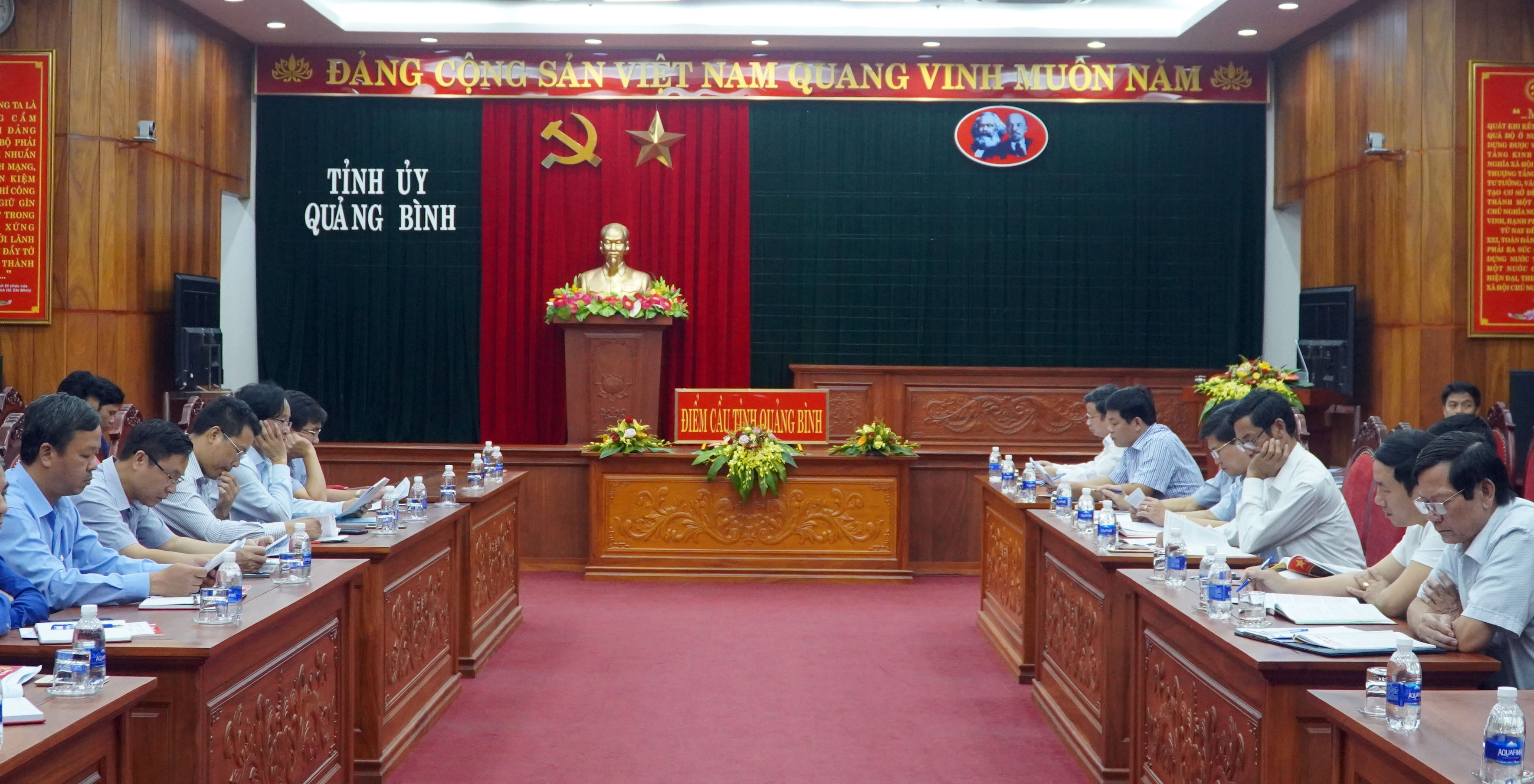 Toàn cảnh hội nghị tại điểm cầu tỉnh Quảng Bình