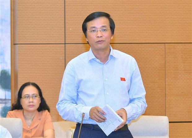 Tổng Thư ký Quốc hội Nguyễn Hạnh Phúc phát biểu. (Ảnh: Doãn Tấn/TTXVN)