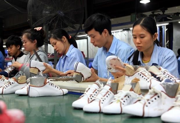 EVFTA - Co hoi tang canh tranh cho det may, da giay vao EU hinh anh 2Sản xuất giày xuất khẩu. (Ảnh: Trần Việt/TTXVN)