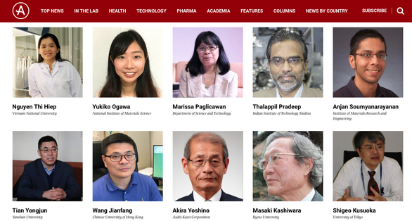 TS Nguyễn Thị Hiệp trong danh sách các nhà khoa học top 100 của Asian Scientist 2019 - Ảnh: TRẦN HUỲNH (chụp màn hình)