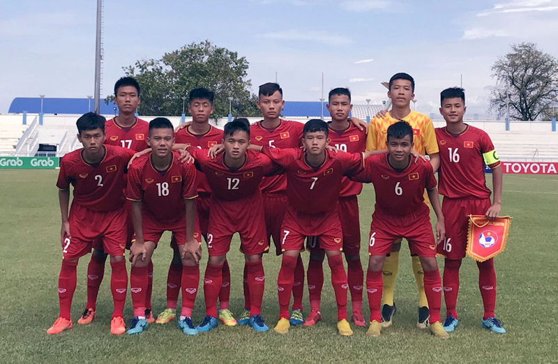 U15 Việt Nam có trận thắng đầu tiên tại giải U15 Đông Nam Á. (Ảnh: VFF). 