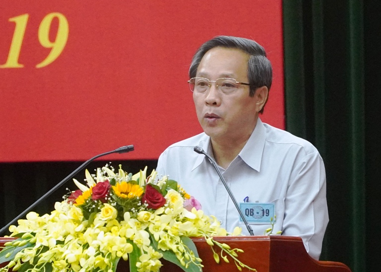 Hoàng Đăng Quang, Ủy viên Trung ương Đảng, Bí thư Tỉnh ủy, Chủ tịch HĐND tỉnh, Trưởng Ban chỉ đạo diễn tập KVPT tỉnh năm 2019 phát biểu khai mạc