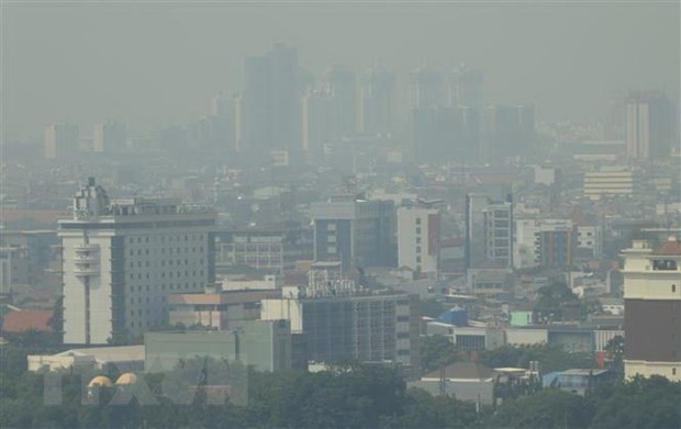 Khói mù ô nhiễm bao phủ Jakarta, Indonesia, ngày 24-7-2019. (Ảnh: AFP/TTXVN)