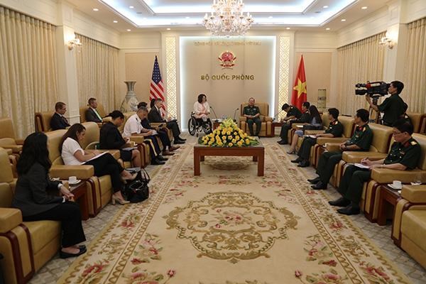 Thượng tướng Phạm Ngọc Minh tiếp Đoàn đại biểu Thượng viện Hoa Kỳ. (Nguồn: Bộ Quốc phòng)
