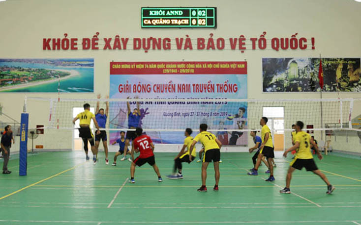 Trận đấu mở màn của giải bóng chuyền nam truyền thống Công an tỉnh năm 2019