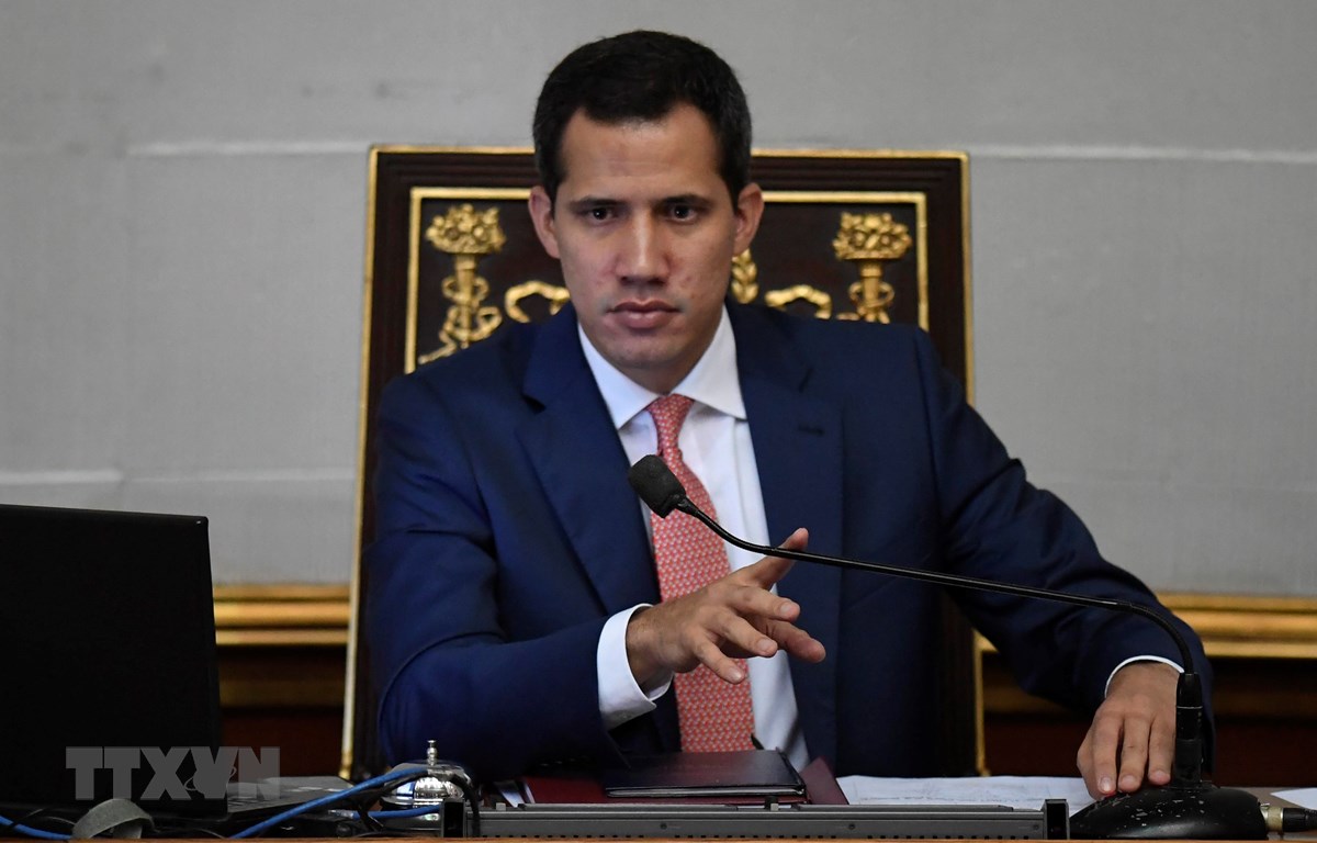 Trong ảnh: Thủ lĩnh đối lập Juan Guaido tại cuộc họp Quốc hội ở Caracas, Venezuela, ngày 13-8. (Nguồn: AFP/TTXVN)