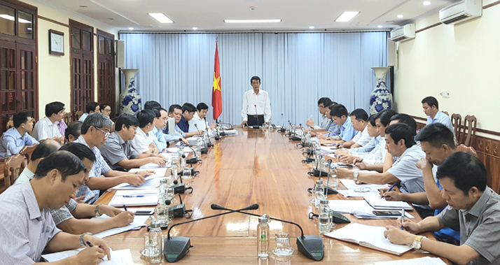 Đồng chí Trần Công Thuật, Chủ tịch UBND tỉnh phát biểu kết luận tại buổi làm việc.